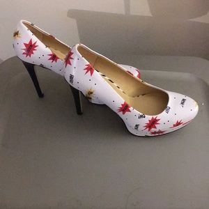 Brand new, never worn comic book heels!